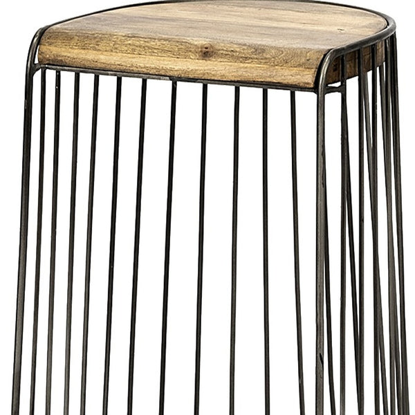 Homeroots 29" Light Brown Iron Backless Bar Chair   393421