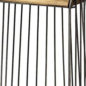 Homeroots 29" Light Brown Iron Backless Bar Chair   393421