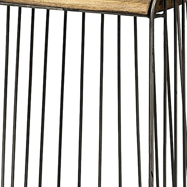 Homeroots 29" Light Brown Iron Backless Bar Chair   393421