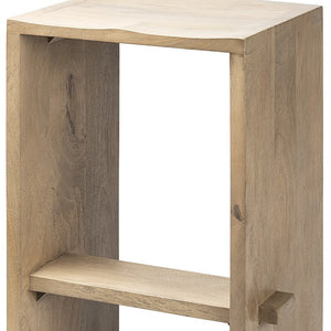 Homeroots 30" Brown Solid And Manufactured Wood Backless Counter Height Bar Chair   393423