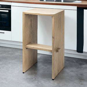 Homeroots 30" Brown Solid And Manufactured Wood Backless Counter Height Bar Chair   393423