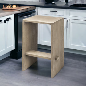 Homeroots 29" Brown Solid And Manufactured Wood Backless Counter Height Bar Chair   393424