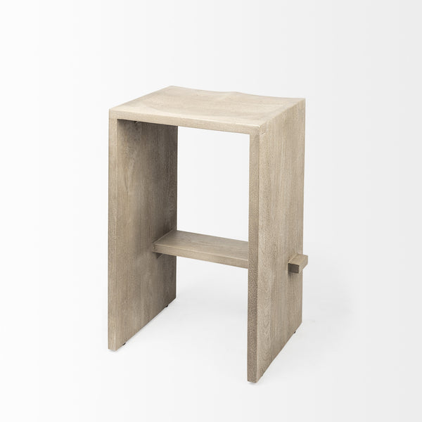 Homeroots 29" Brown Solid And Manufactured Wood Backless Counter Height Bar Chair   393424