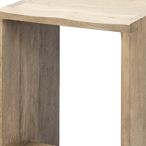 Homeroots 26" Brown Solid And Manufactured Wood Backless Counter Height Bar Chair   393425