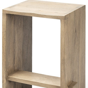 Homeroots 26" Brown Solid And Manufactured Wood Backless Counter Height Bar Chair   393425