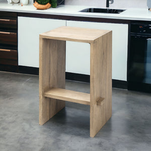 Homeroots 26" Brown Solid And Manufactured Wood Backless Counter Height Bar Chair   393425