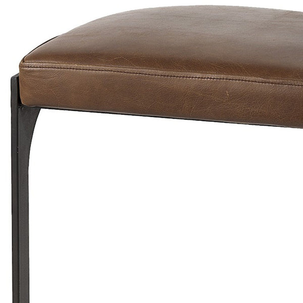 Homeroots 29" Medium Brown Iron Backless Bar Chair   393426