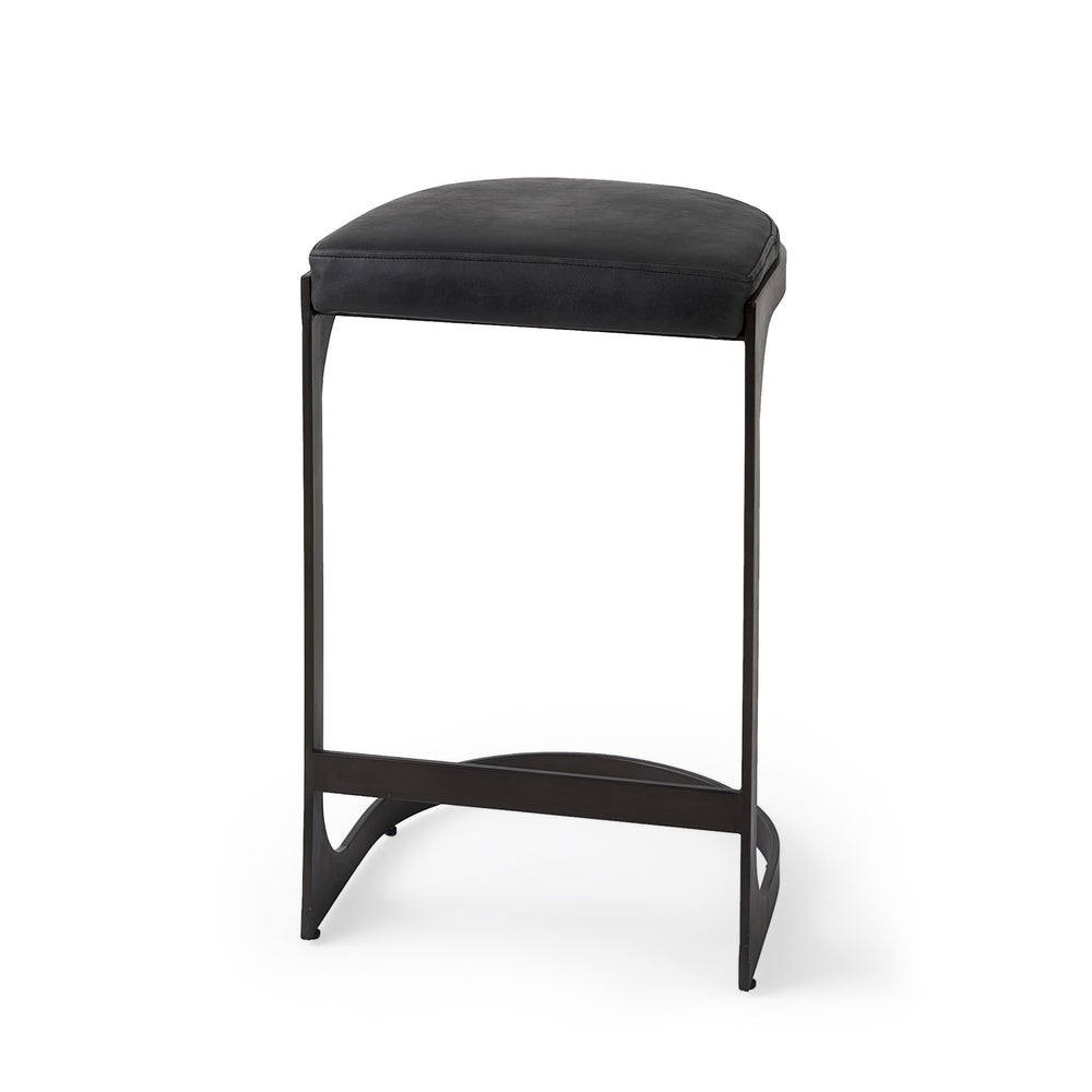 Homeroots 29" Black Iron Backless Bar Chair   393427