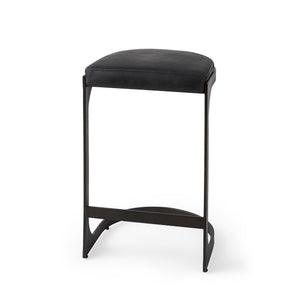 Homeroots 29" Black Iron Backless Bar Chair   393427