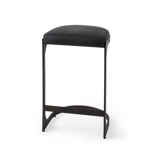 Homeroots 29" Black Iron Backless Bar Chair   393427