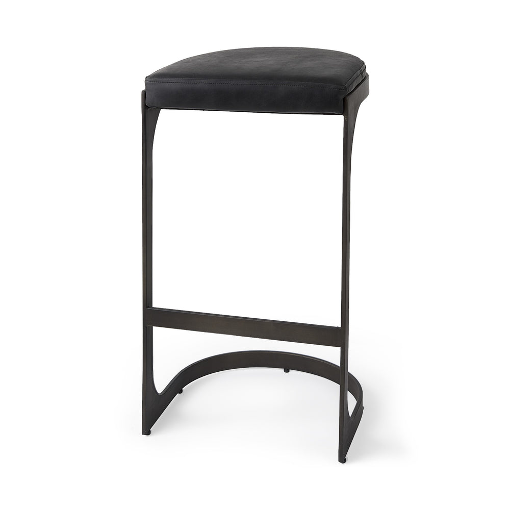 Homeroots 35" Black Iron Backless Bar Chair   393429