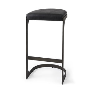 Homeroots 35" Black Iron Backless Bar Chair   393429