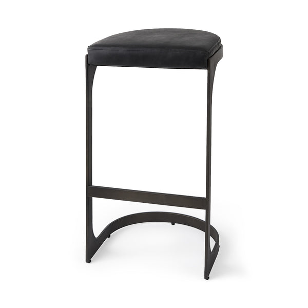 Homeroots 35" Black Iron Backless Bar Chair   393429