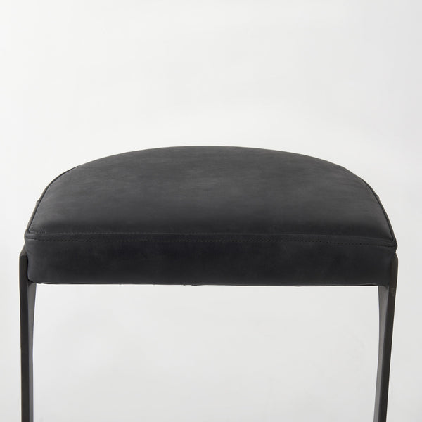 Homeroots 35" Black Iron Backless Bar Chair   393429