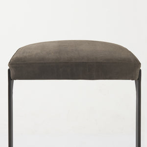 Homeroots 29" Brown Leather And Iron Backless Bar Chair   393430