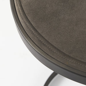 Homeroots 29" Brown Leather And Iron Backless Bar Chair   393430