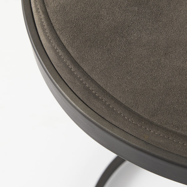 Homeroots 29" Brown Leather And Iron Backless Bar Chair   393430