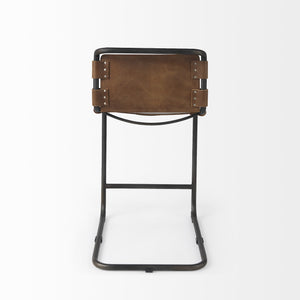 Homeroots 29" Brown And Black Steel Bar Chair   393432