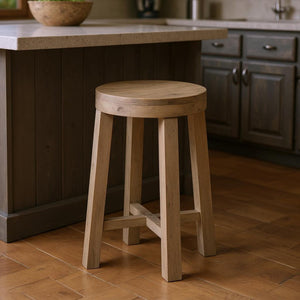 HomeRoots 26" Stylish Backless Counter Height Bar Chair - Chic Solid Wood Design for Modern Kitchens & Bars 393435