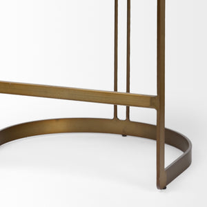 Homeroots 29" Black And Gold Metal Low Back Bar Height Bar Chair   393436