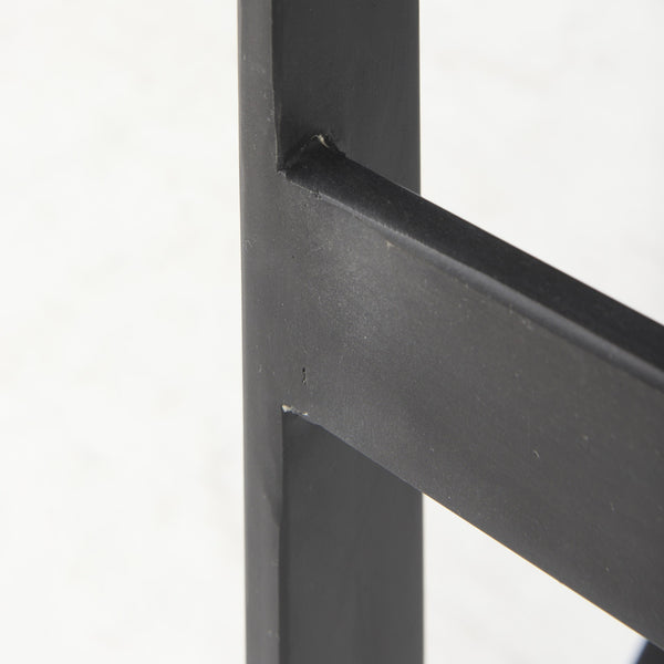 Homeroots 30" Black Solid And Manufactured Wood Backless Bar Height Bar Chair   393437