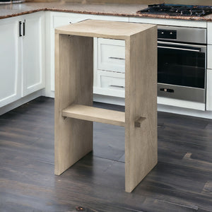 Homeroots 30" Brown Solid And Manufactured Wood Backless Counter Height Bar Chair   393440