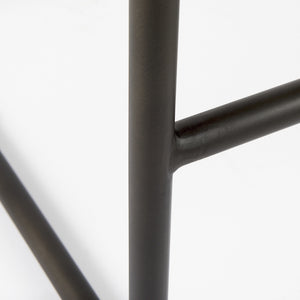 Homeroots 30" Brown And Black Leather And Iron Bar Chair   393445