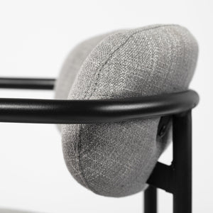 Homeroots 29" Grey Steel Bar Chair  Fabric,Metal 393446