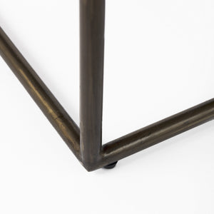 Homeroots 29" Brown Leather And Iron Backless Bar Chair   393448