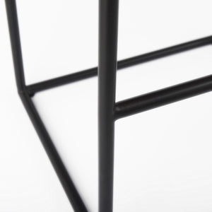 Homeroots 30" Brown And Black Leather And Iron Backless Bar Height Bar Chair   393450