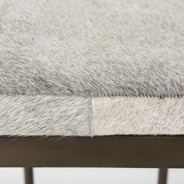 Homeroots 35" Grey Iron Backless Bar Chair   393452