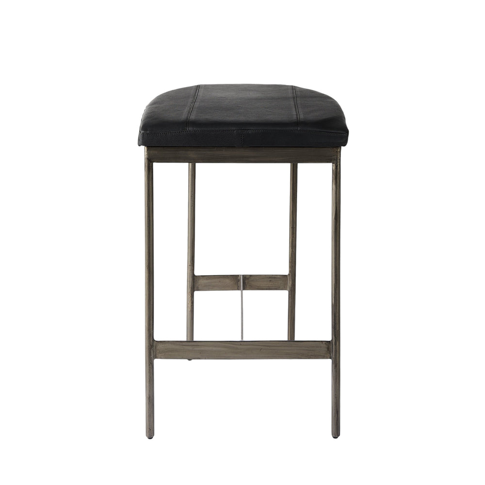 Homeroots 26" Gold Faux Leather Backless Counter Height Bar Chair   393453