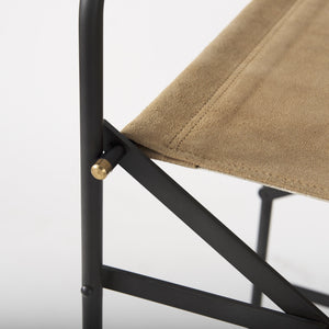 Homeroots 27" Brown And Black Leather And Metal Bar Chair   393461