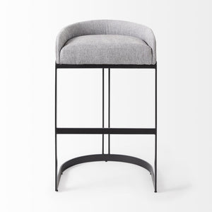 Homeroots 30" Gray And Black Low Back Bar Height Bar Chair   393469