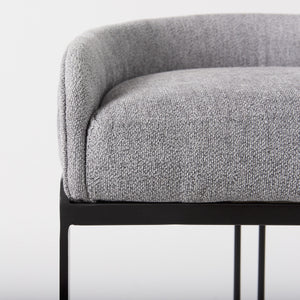 Homeroots 30" Gray And Black Low Back Bar Height Bar Chair   393469