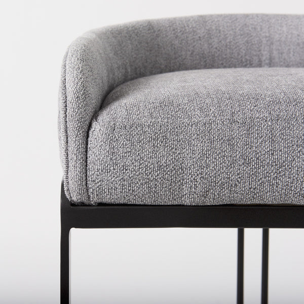 Homeroots 30" Gray And Black Low Back Bar Height Bar Chair   393469