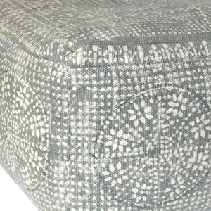 Homeroots Light Gray Patterned Rectangle Pouf  Cotton 393476