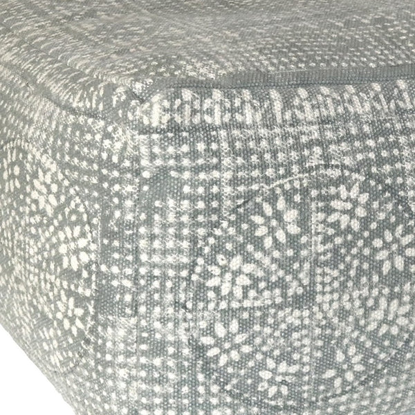 Homeroots Light Gray Patterned Rectangle Pouf  Cotton 393476