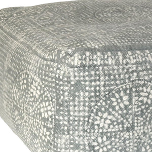 Homeroots Light Gray Patterned Rectangle Pouf  Cotton 393476