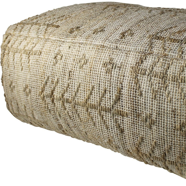 Homeroots Natural Hemp Textured Rectangle Pouf  Hemp 393480