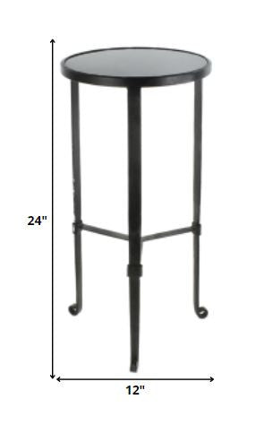 Homeroots 24" Black Iron Square End Table   393484