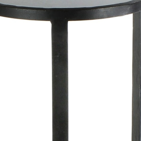 Homeroots 24" Black Iron Square End Table   393484