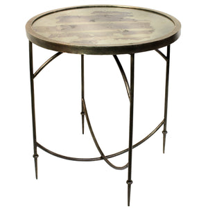 Homeroots 25" Nickel Iron Round End Table   393488