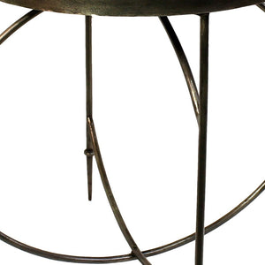 Homeroots 25" Nickel Iron Round End Table   393488