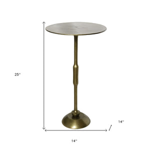 Homeroots 25" Brass Iron Round End Table   393489
