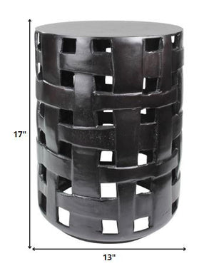 Homeroots 17" Bronze Iron Round End Table   393497