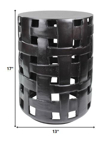 Homeroots 17" Bronze Iron Round End Table   393497