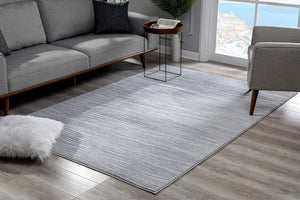 Homeroots 8' X 11' Gray Striped Power Loom Distressed Area Rug  Polyester 393516