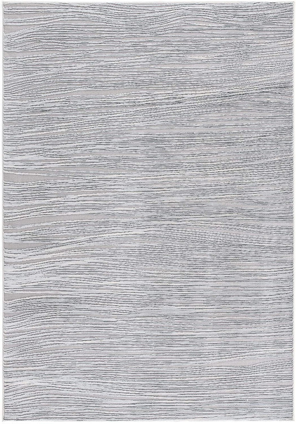 HomeRoots 7' Gray and Ivory Striped Power Loom Area Rug - Soft, Durable, and Perfect for Any Room Décor 8' x 11' 393516