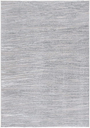 Homeroots 8' X 11' Gray Striped Power Loom Distressed Area Rug  Polyester 393516